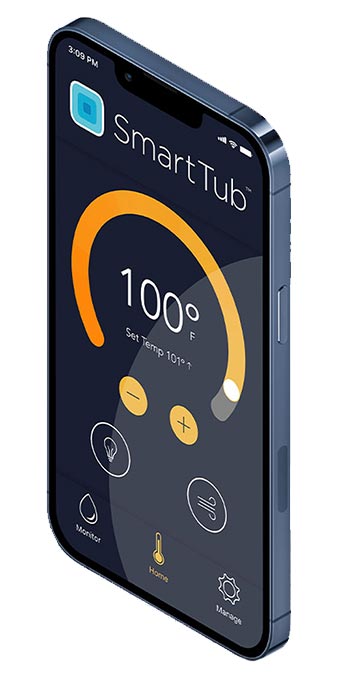 smarttub application on a screen of a cell phone
