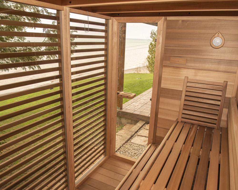 sauna interior with bench