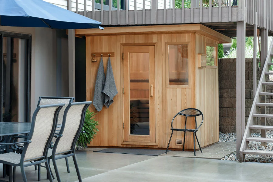 photo of installed sauna