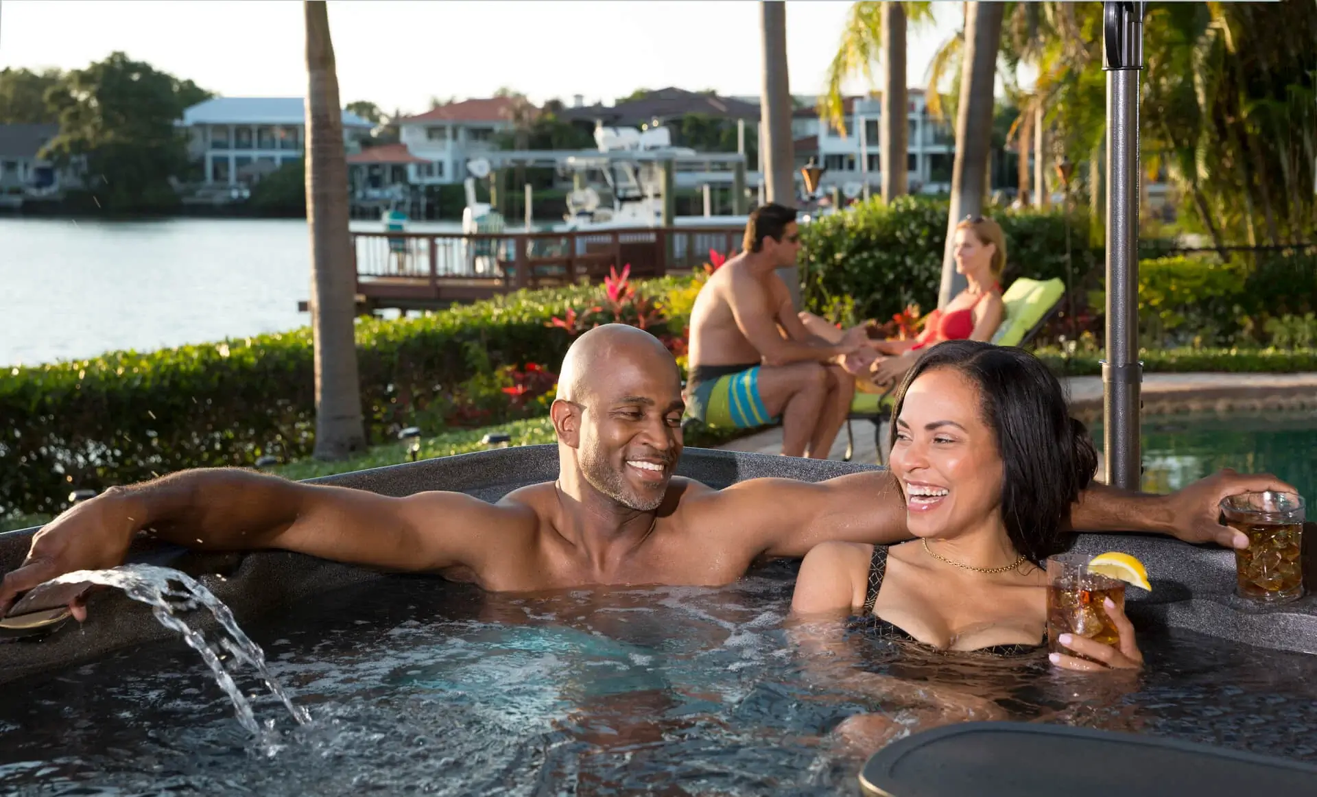 Cabana Pool Spa Party BlackDiamond 1920x1162 Dream Maker Spas